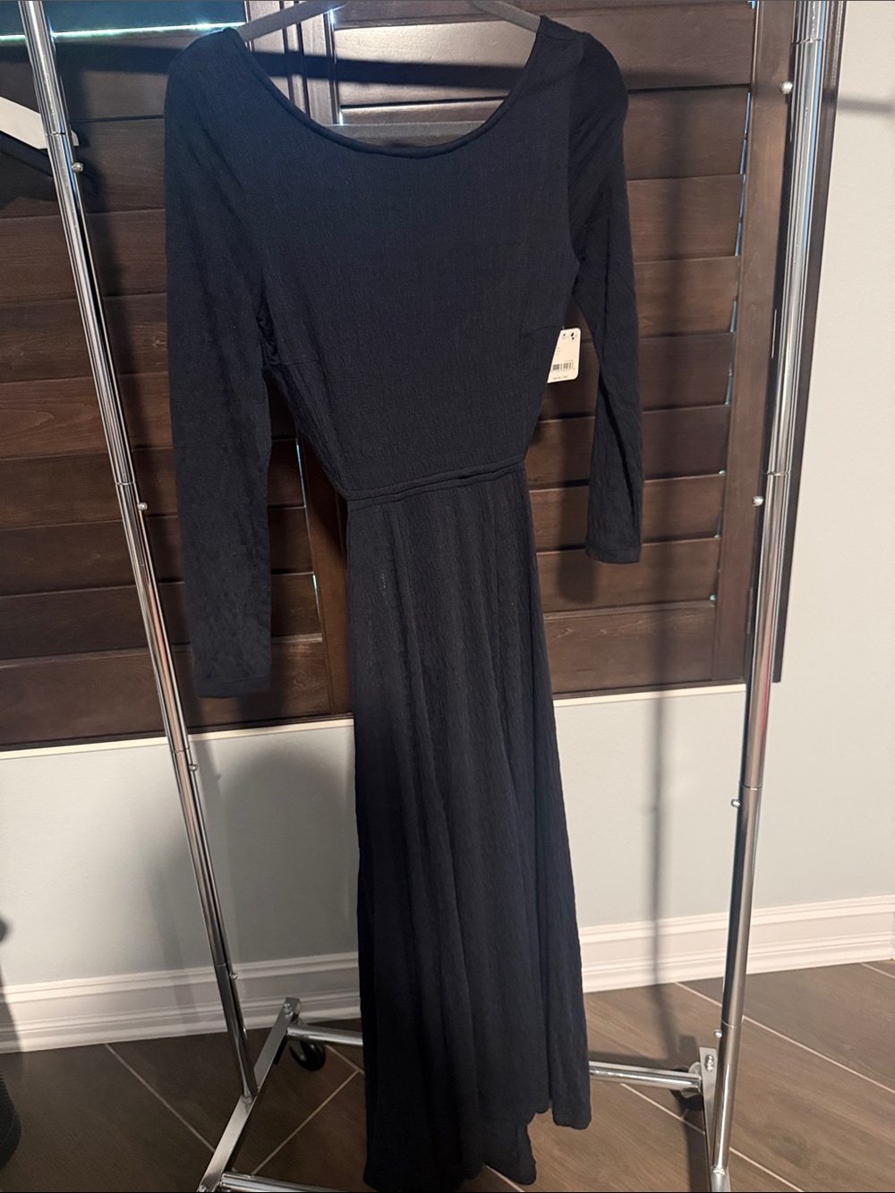 Free People Black Long Sleeve Maxi Dress